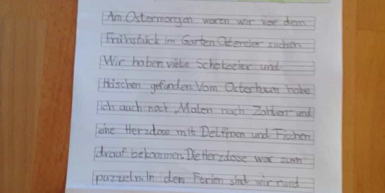 Die ELMARklasse 2a berichtet von ihren Osterferienerlebnissen