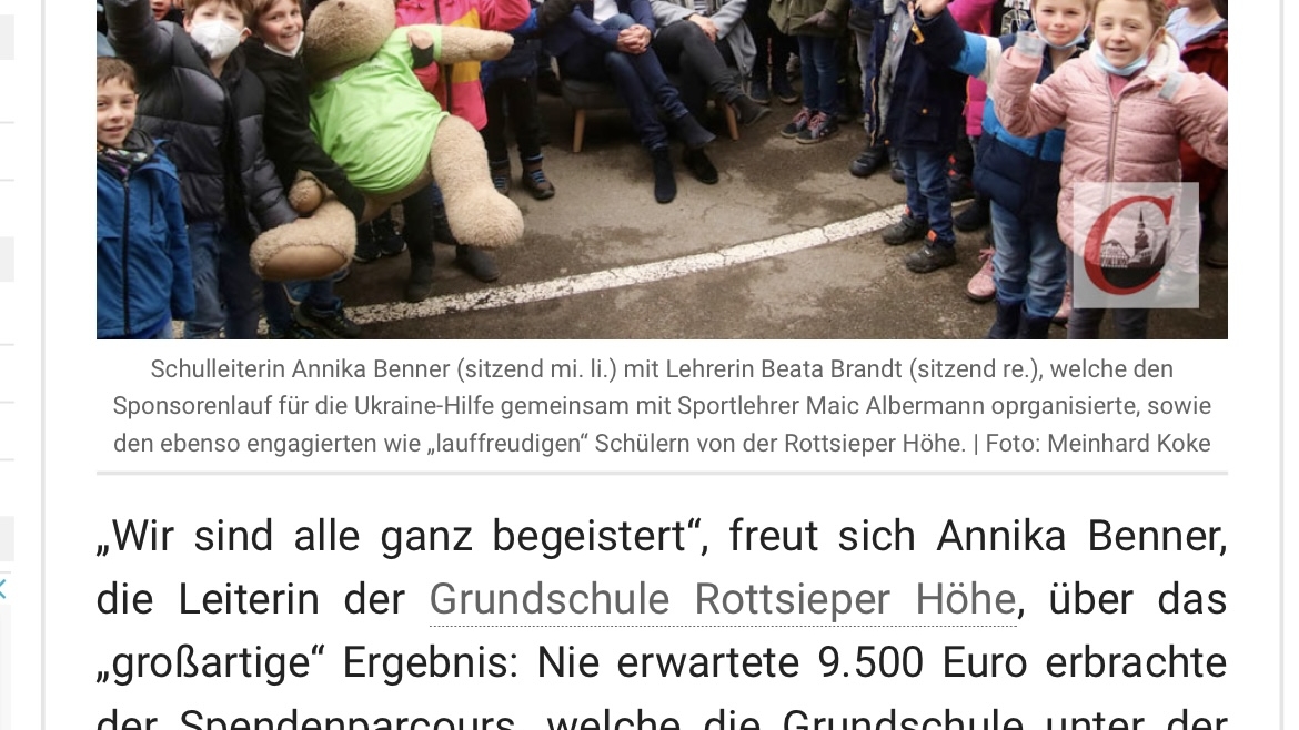 Die Cronenberger Woche berichtet über den Spendenparcours