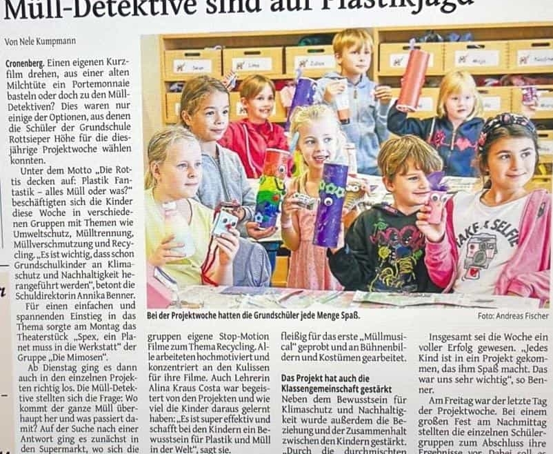 Projektwoche „Die Rotti’s decken auf- Plastik Fantastik, alles Müll oder was?“